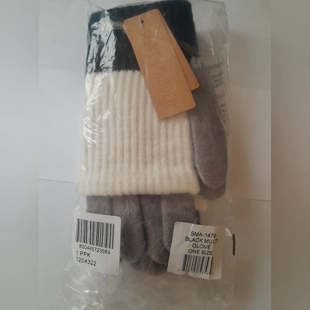 New Steve Madden Color Block Long Cuff Magic Gloves NWT (Touch Screen Ca…